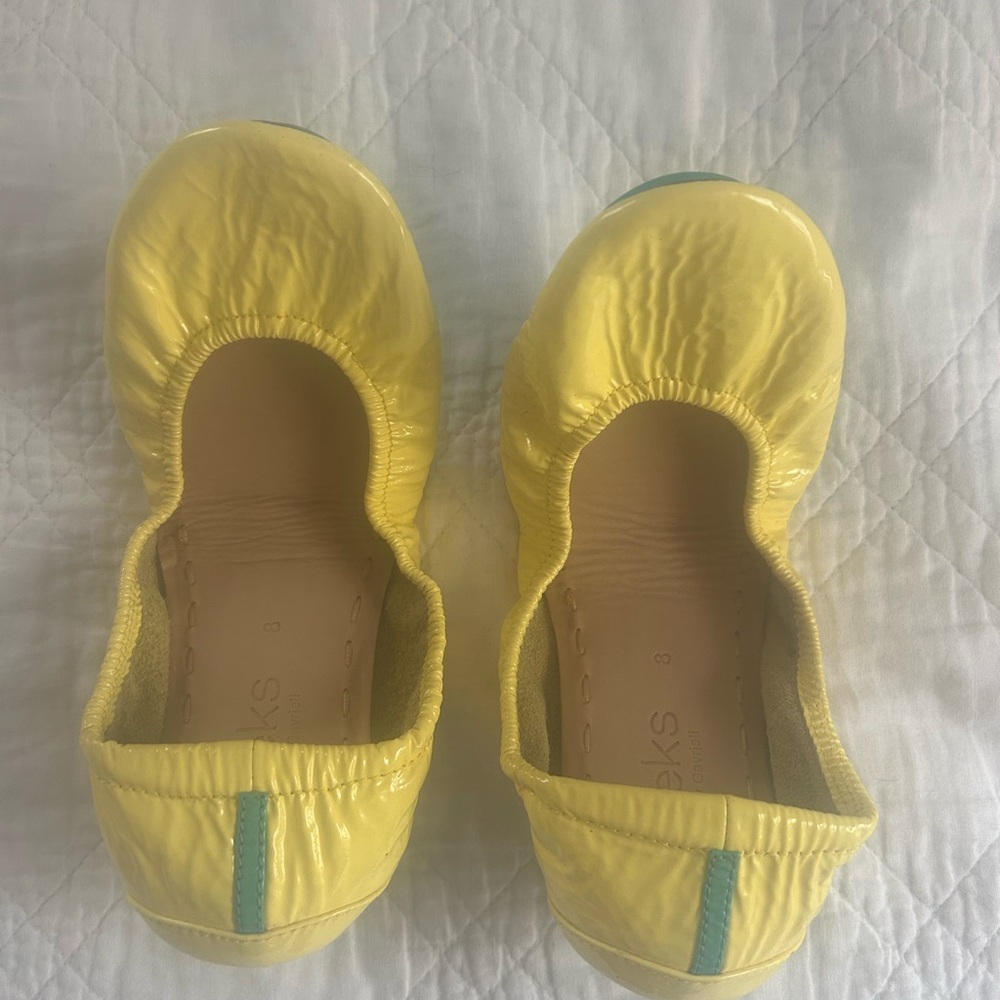 Patent yellow tieks. Never worn